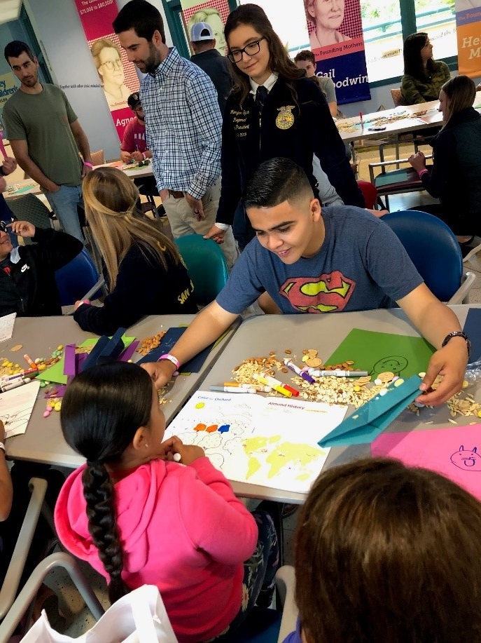 Almond Leadership Program and FFA almond art at Valley Children's Hospital